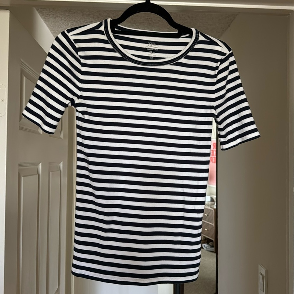 J Crew striped short sleeve shirt - XS
